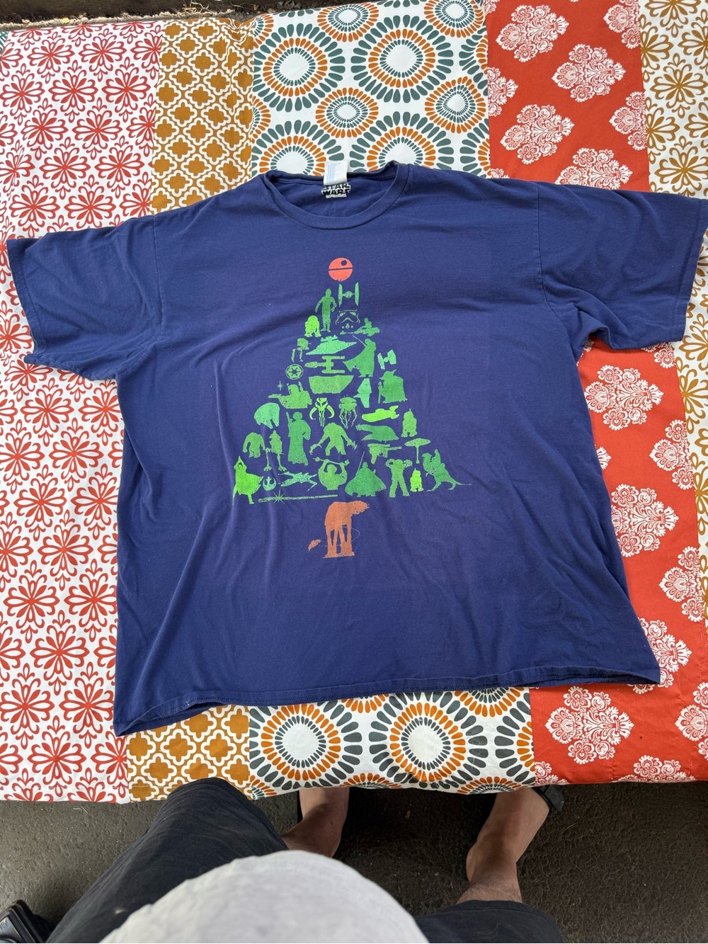 Star Wars Christmas Tree Graphic Tee Men's 2XL Purple Holiday Darth Vader Yoda